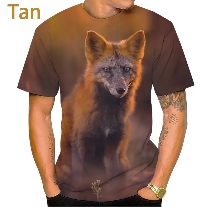 2022 Newest Animal Fox Wolf 3D T Shirt Unisex Fashion Casual Clothing Hip-hop Harajuku Printing Short-sleeved T-shirt Top