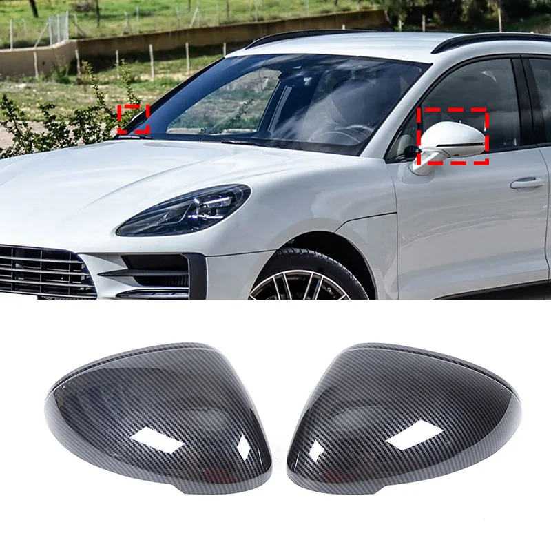 ABS Carbon Fibre For Porsche MACAN 2011-2021 Car Rearview Mirror Anti-scratch Protective Cover Trim Sticker Car Accessories