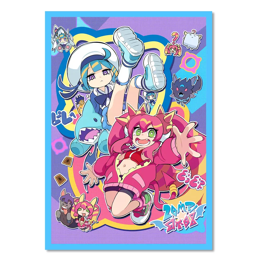 63 × 90 mm 100 Stück holografische Kunst-Cartoon-Anime-Kartenhüllen für YGO Top Loading Cartoon Deck Shield Kartenhülle