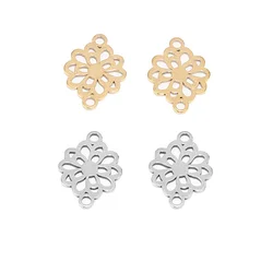 10pcs Stainless Steel Flower Pendant Connectors Star Flower Handmade Charms For DIY Earrings Bracelet Jewelry Making Accessorie