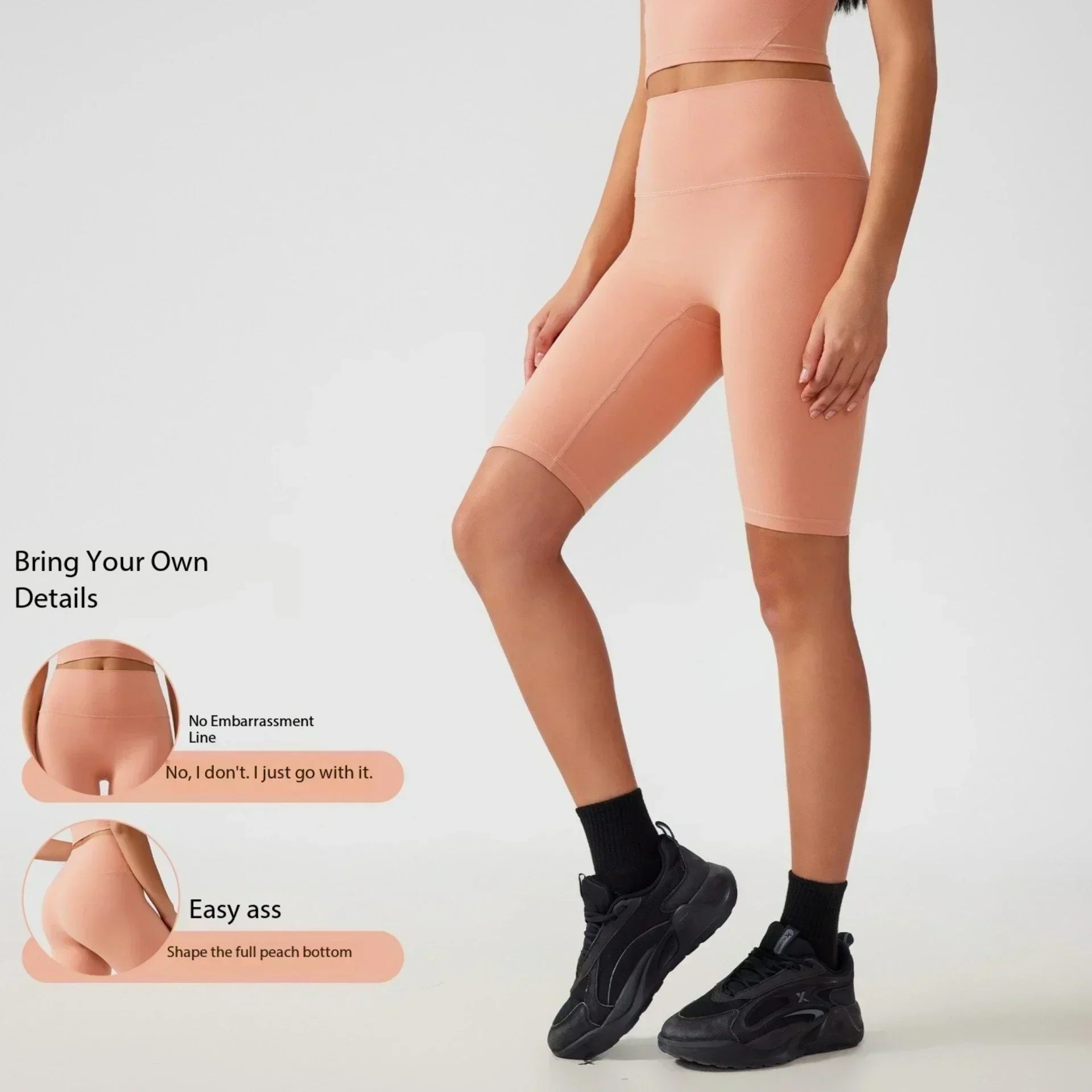Lemon Women High Waist Yoga Soft Sports Shorts Female Cycling Fitness Workout Comprehensive Training Jogging Short Leggings
