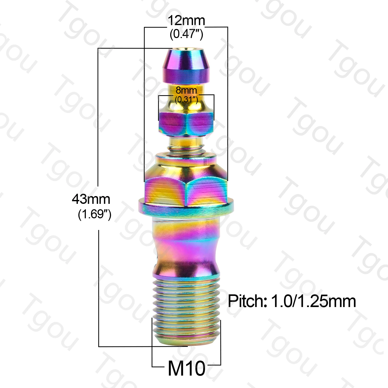 Tgou Titanium Bolt M10 1.0/1.25 Pitch Banjo Bolt for Brembo Brake Line & Single Hole Clutch Banjo with Bleeder Valve for Ducati