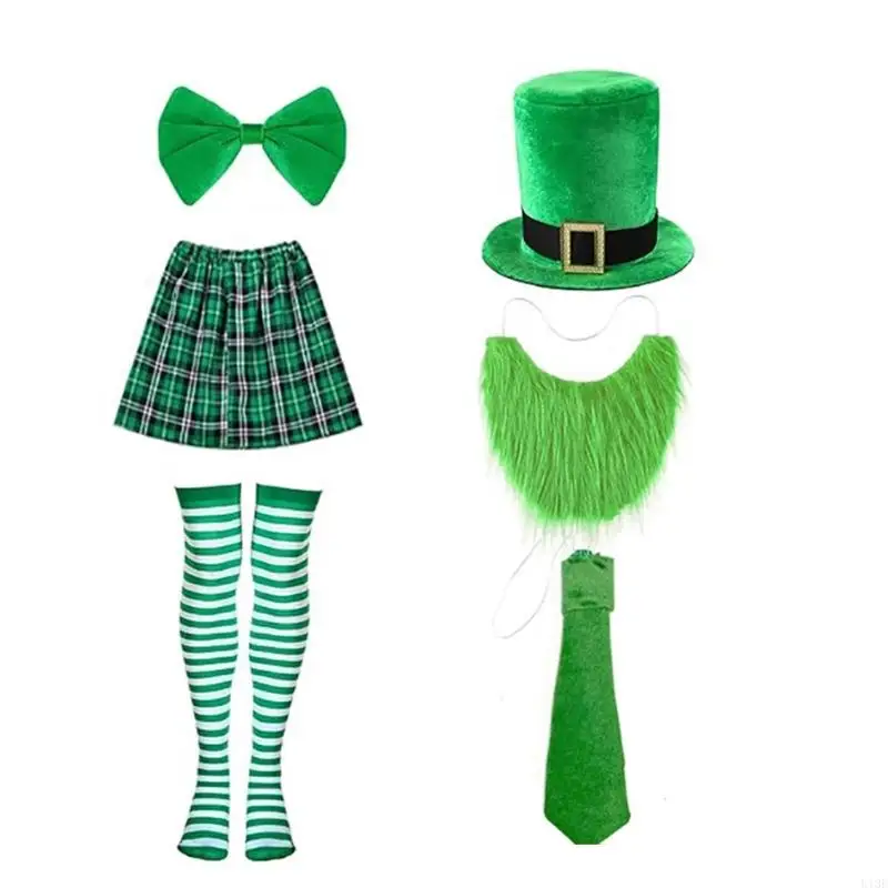 ملحقات أزياء الأزياء النادل مع تخزين ربطة عنق قبعة لحية واقعية