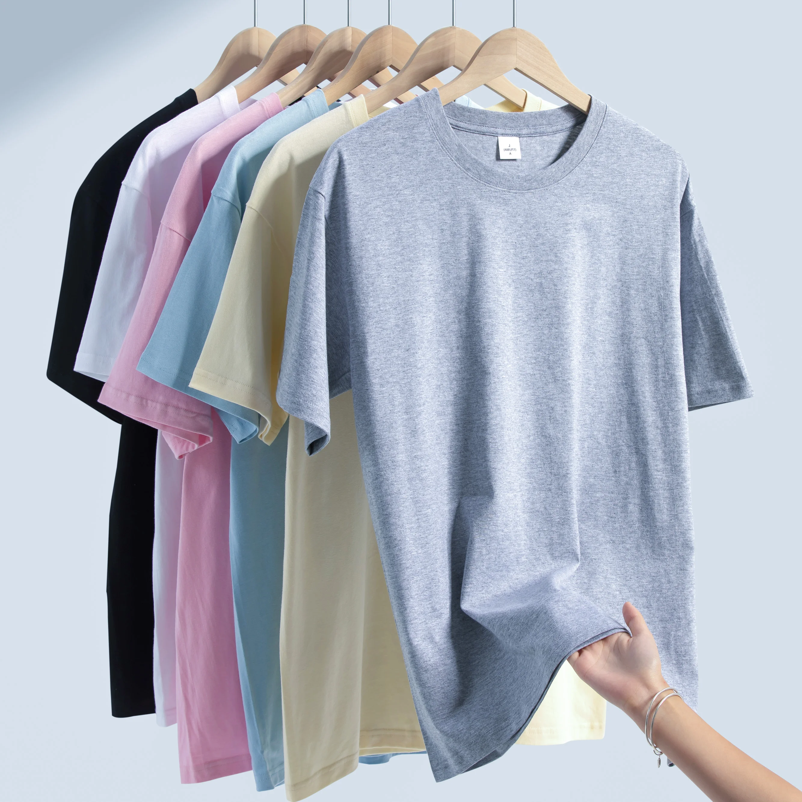 100% Cotton T-shirt Men Women Solid Color O Neck Short-sleeved Tops Tee Summer Korean Loose Half-sleeve T Shirt Unisex 86000