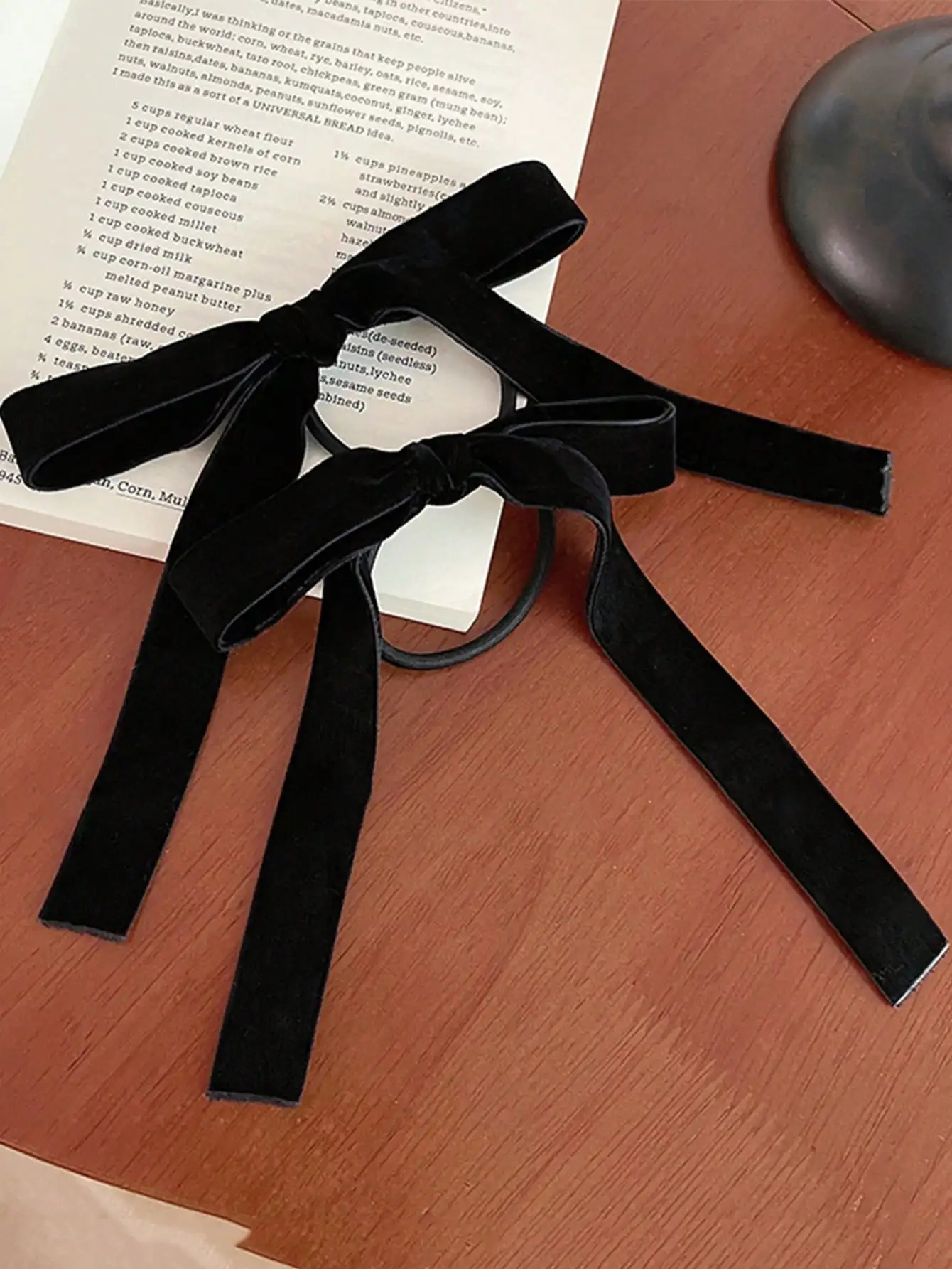 2/8pcs Fashion Black Velvet Bow Hair Ties for Women Girls Party Hair Accessories image 4