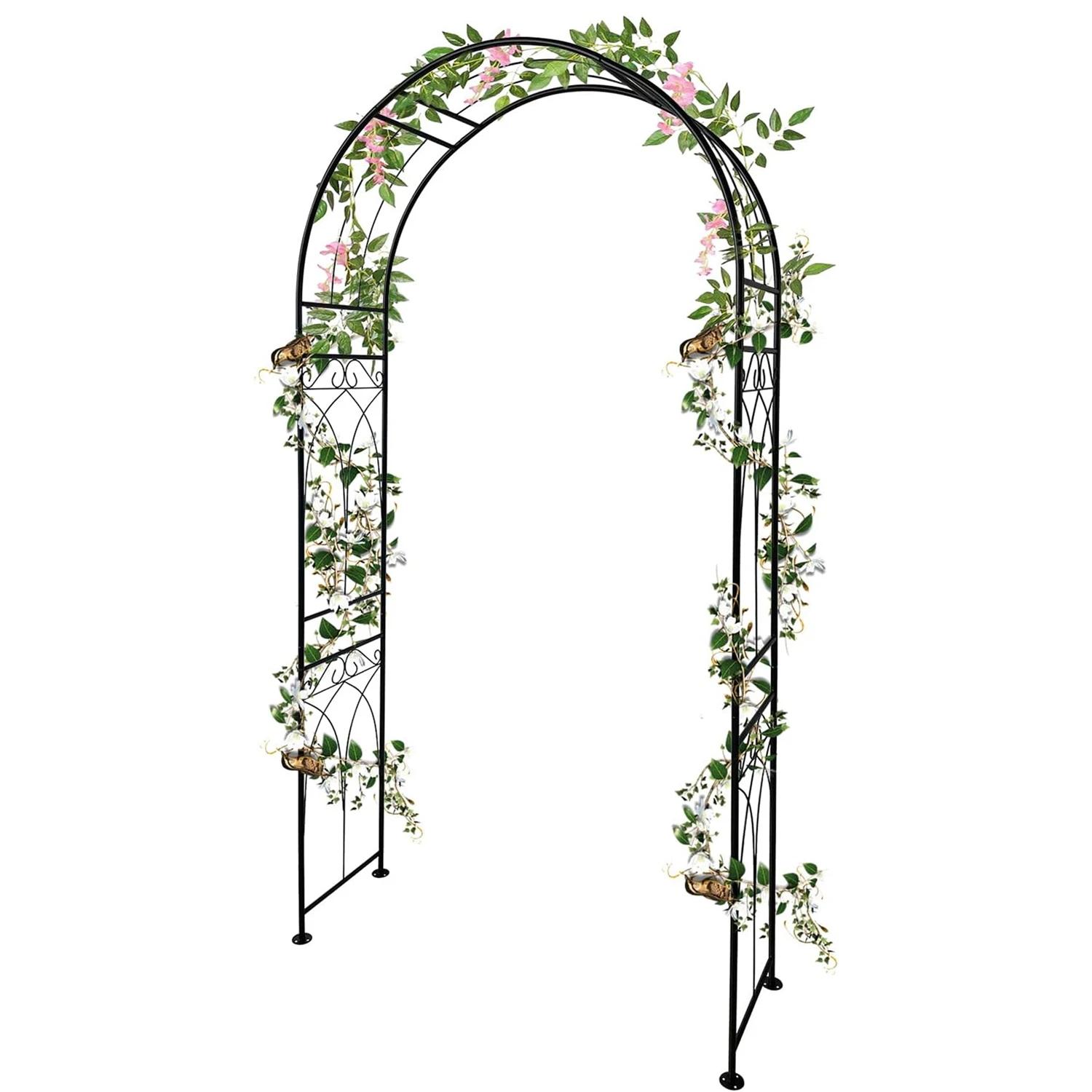 

Metal Garden Arch, Outdoor Lawn Arch Arbor Trellis for Climbing Plants Roses Vines, Backyard Garden Party Wedding Archway Decor