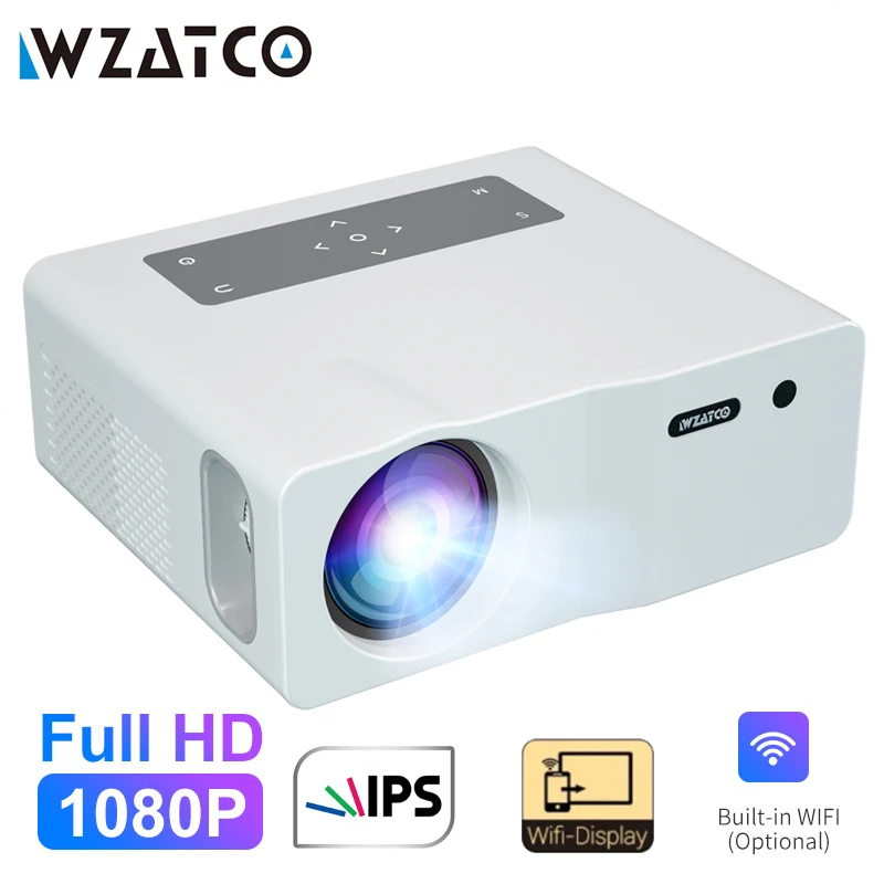 

WZATCO W1N Native 1980*1080P Full HD 5G Wifi Sync Display Mini LED Projector Portable Proyector Home Theater Smart Phone Beamer