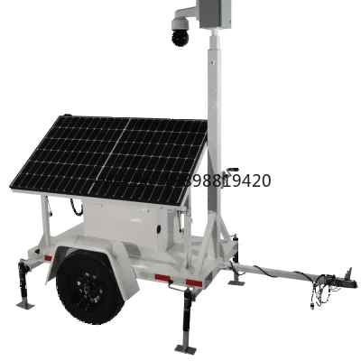Mobile Economic Security System Solar Light Tower Tower With Trailer