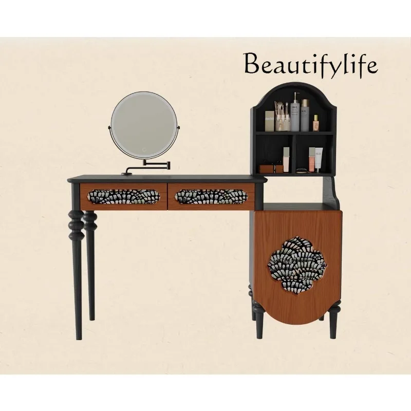 

French retro dresser chest integrated bedroom master bedroom corner makeup table solid wood light luxury