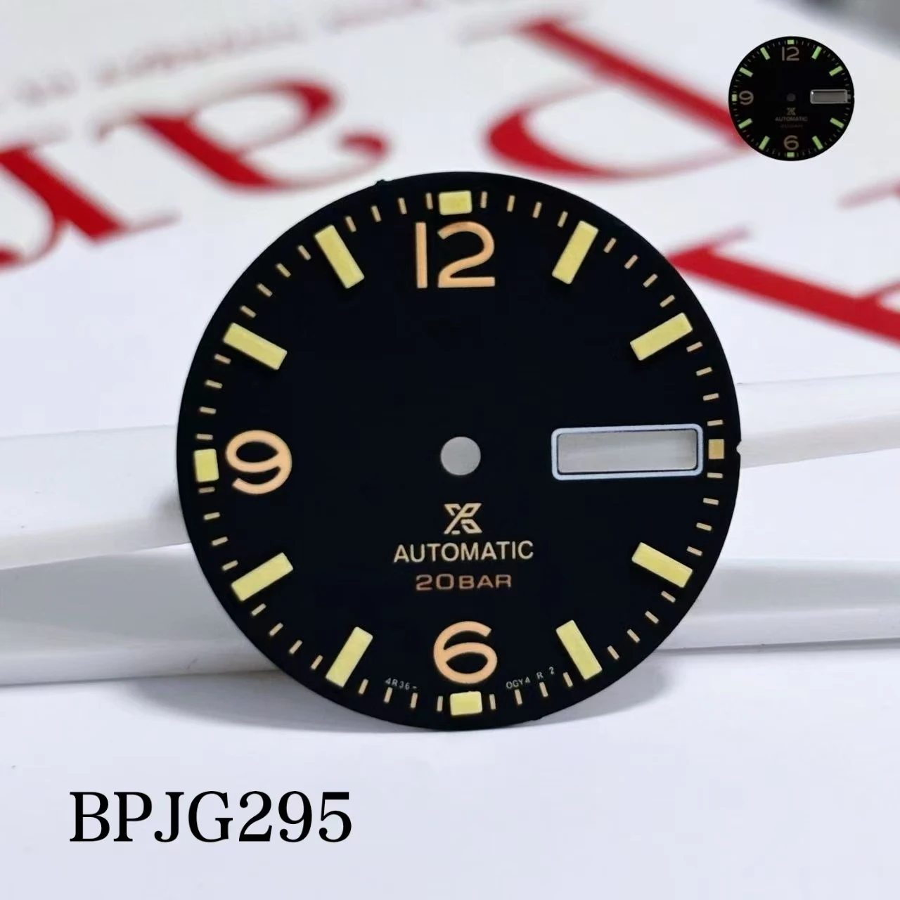 Hot sales 28.5mm NH36 S Logo Dail Dual Calendar Dial Suitable For NH36 Movement Digital Scale Markings Watch Modification parts