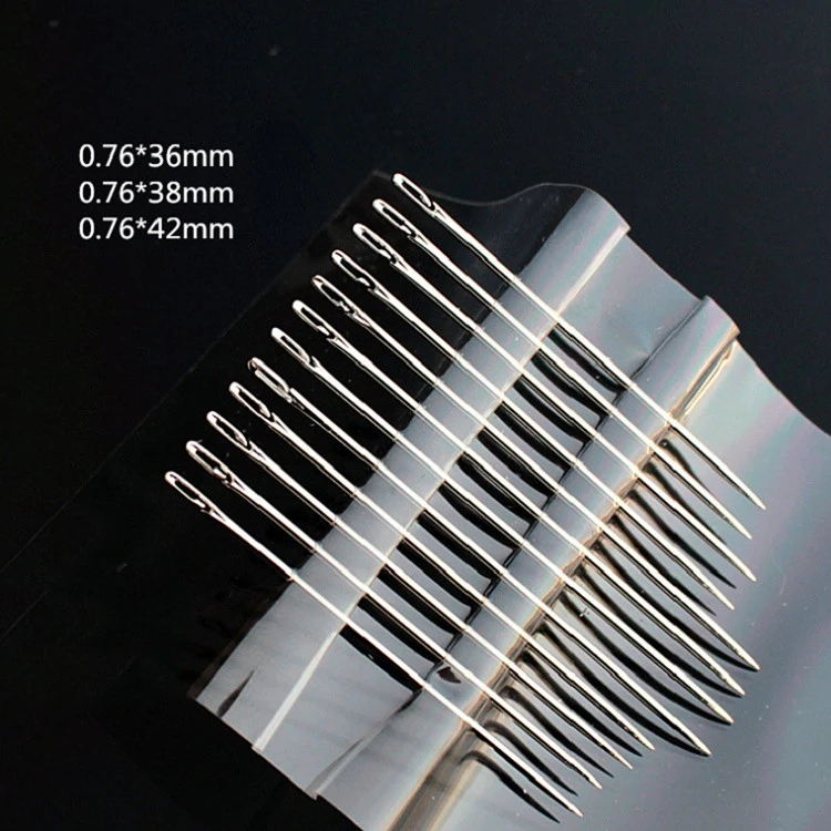 12/24/36Pcs Blind Needles Elderly Needle-side Big Hole Hand Household Sewing Stainless Steel Sewing Needle Threading Diy Jewelry