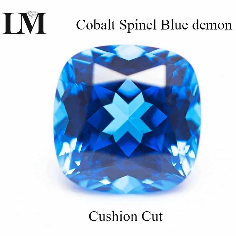 Lab Grown Cobalt Spinel Blue Demon VVS1 Square Cushion Gemstone Beads for Diy Jewel Making Materials Selectable AGL Certificate