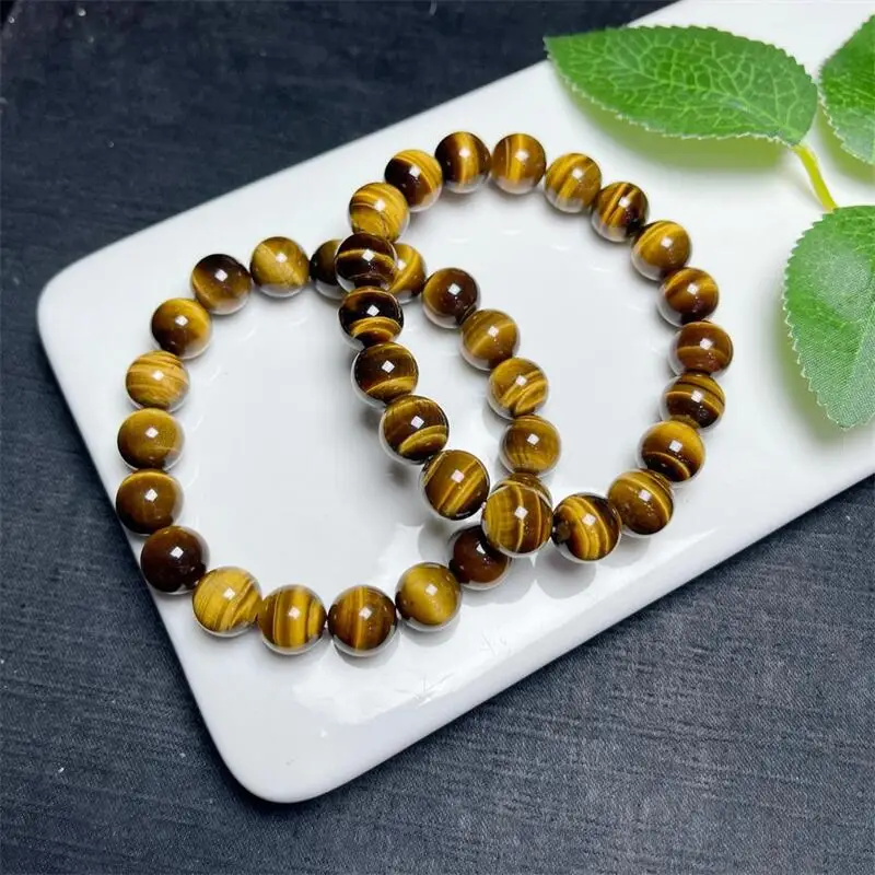 Natural Yellow Tiger Eye Stone Bracelet Crystal Yoga Reiki Healing Stretch Female Holiday Gift 1PCS 10/12/14MM