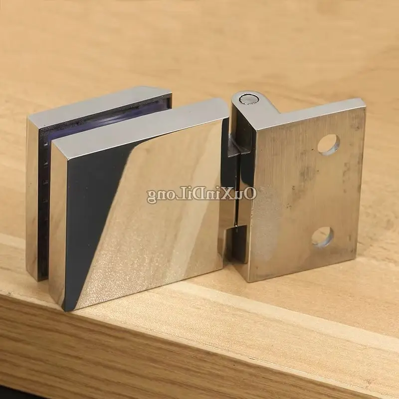 Brand New 2PCS 304 Stainless Steel Glass Cabinet Hinges Shopping Mall Jewelry Phone Display Wine Cabinet Door Hinge for 6~8mm