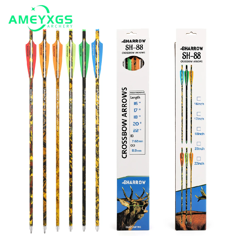 

12pcs Archery Mix Carbon Arrow 16/17/18/20/22inch Crossbow Arrows Shaft Arrows for Bow and Arrow Hunting Shooting Accessories