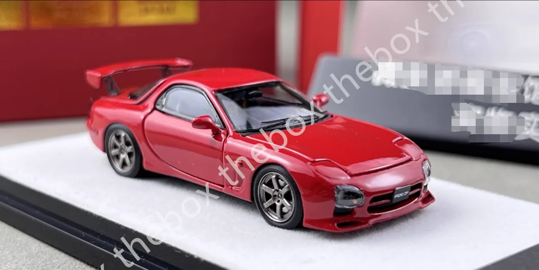 In theBox Store PGM 1:64 JDM Czerwony RX7 FD3S Okrągły Model Wyścigowy Sportowy Odlew Metalowy Limitowana Edycja