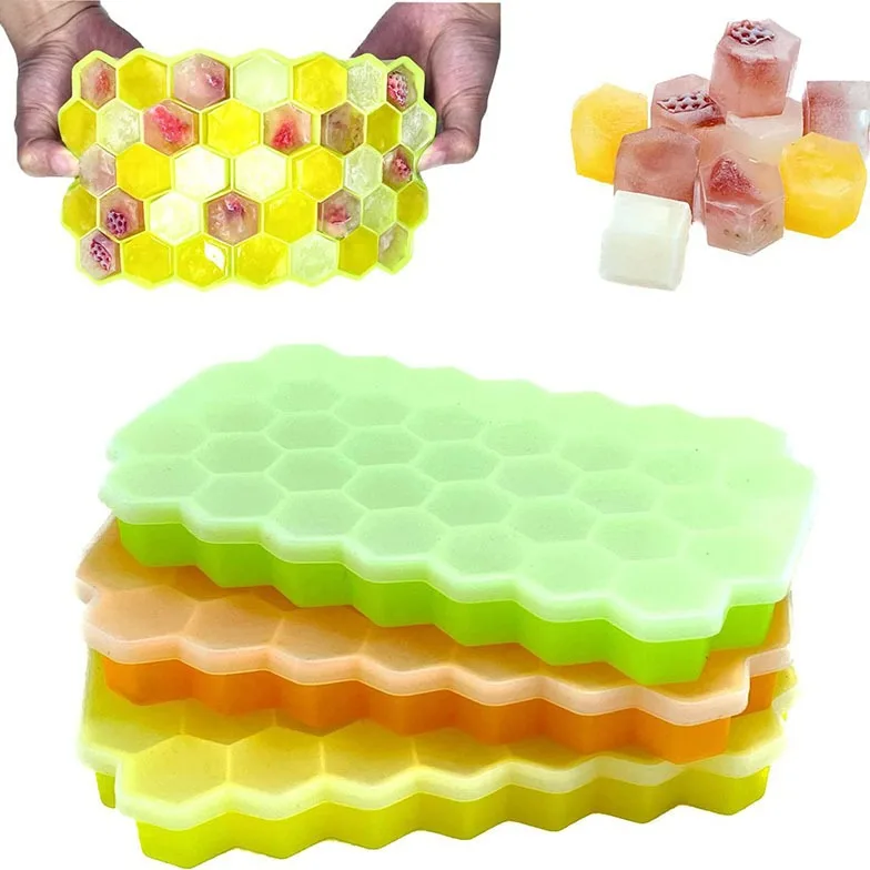 

Ice Cream Mould 37 Grid Tray Ice Making Chocolate Mold Cube Silicone Honeycomb Summer DIY Drink Cool for Tea Milk Wine Coffee