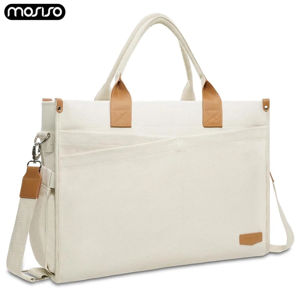 Women Laptop Tote Bag 15.6 inch Canvas Laptop Bag Casual Travel College Shoulder Bags Business Office Computer Handbag Briefcase