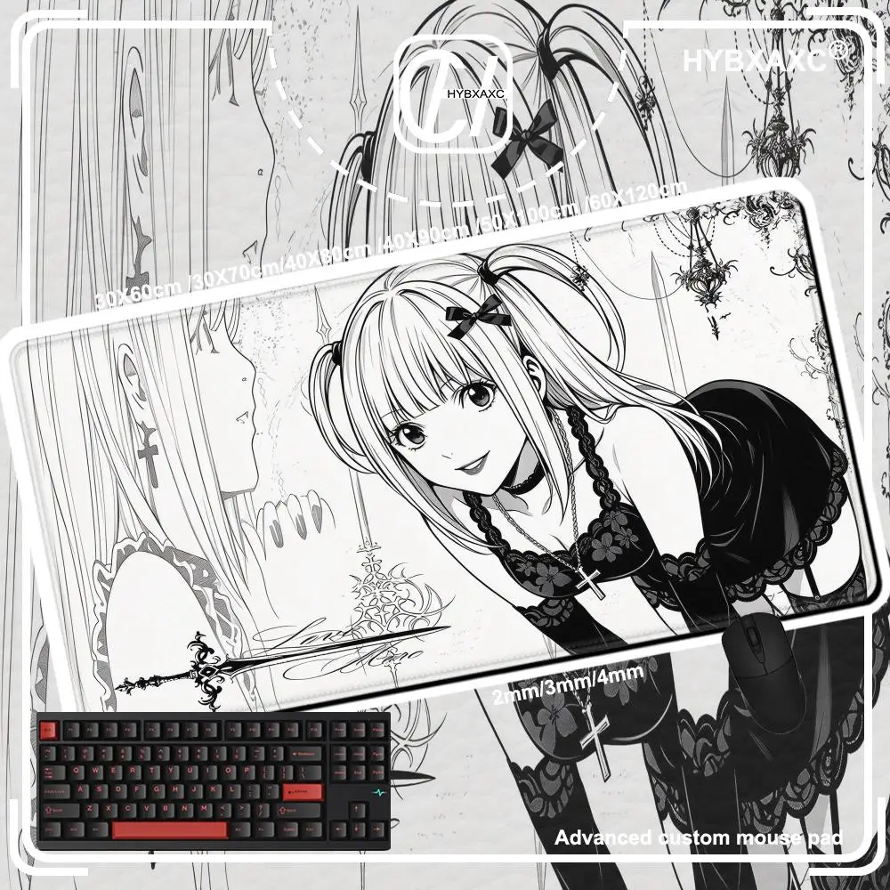 Japanese MangaD-E- Death Note Misa Amane Mouse PadThickened HYBXAXC XXL Gaming Keyboard Notebook Expand Desk Mat PC Table Mat