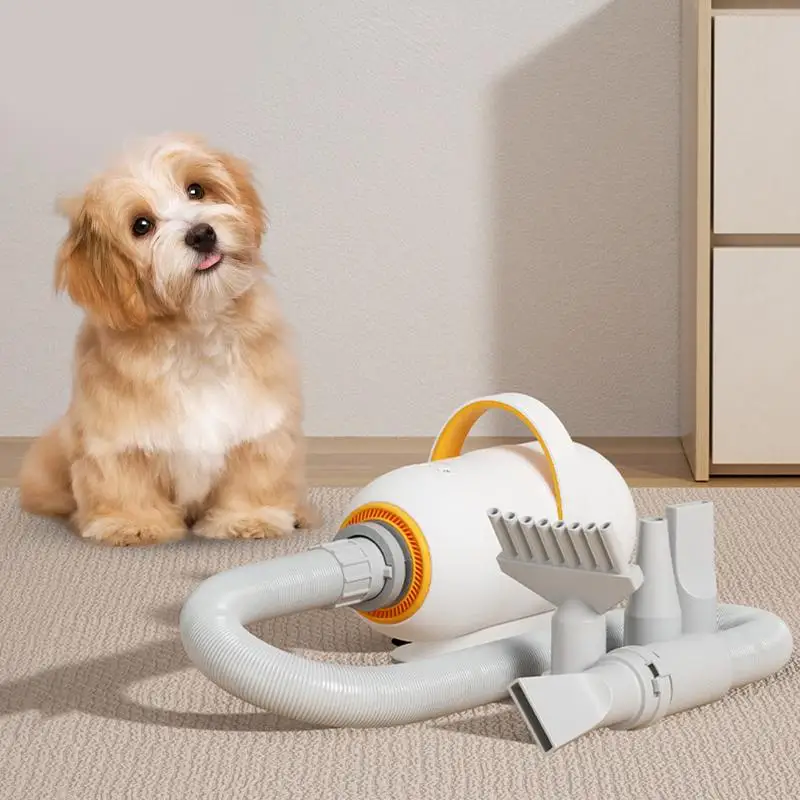 

Dog Hair Vacuum And Dryer 5 Levels Adjustable Pet Hair Vacuum Temperature Control Dog Blower Strong Dog Grooming Kit Low Noise