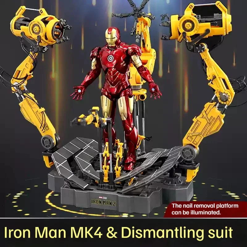 Zd Toys-Iron Man avec Portique Imbibé, Armure Circulaire LED, Plate-Forme de Démontage, Mk6, Anime Tony Stlavabo, Modèle Figurine d'Action, Original