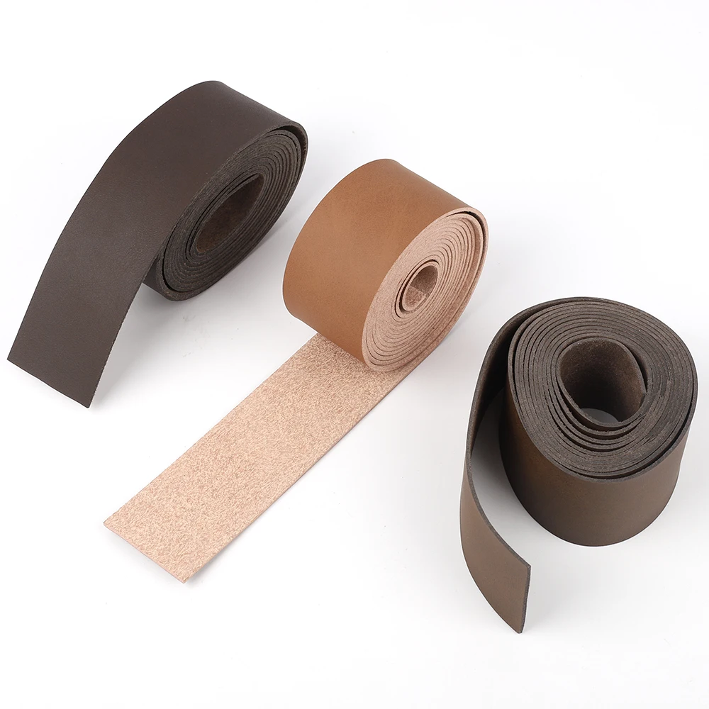 2 Meters Long DIY Crafts Leather Strap Wide Leather Craft Strips DIY Pet Collars Traction Ropes Belts Keychains Watch Straps
