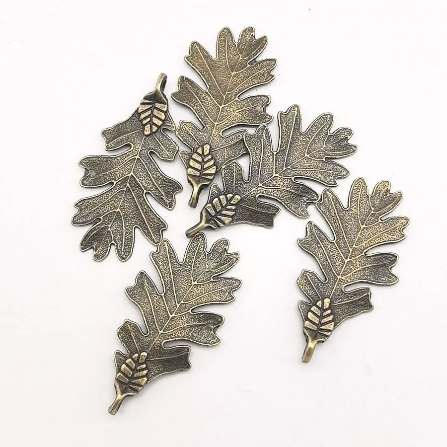 10pcs/pack Antique bronze alloy daisy leaf Necklace pandent Vintage Jewelry Findings Handmade Crafts Bracelet Dec  01329 44*27mm