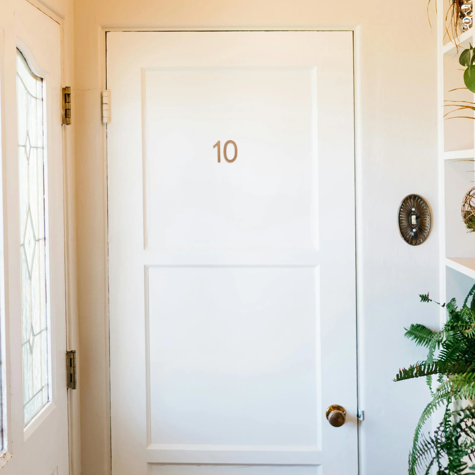 

10pcs Decorative Door Numbers 3D Gold Acrylic Self Adhesive Address Signs For Office Hotel Apartment Mailbox Modern