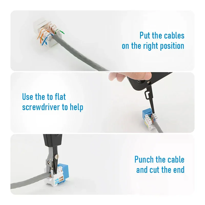 أداة لكمة أسفل 110 سلك القاطع سكين كماشة الاتصالات ل Rj45 كيستون جاك شبكة كابل وحدة الهاتف لوحة التوصيلات #4