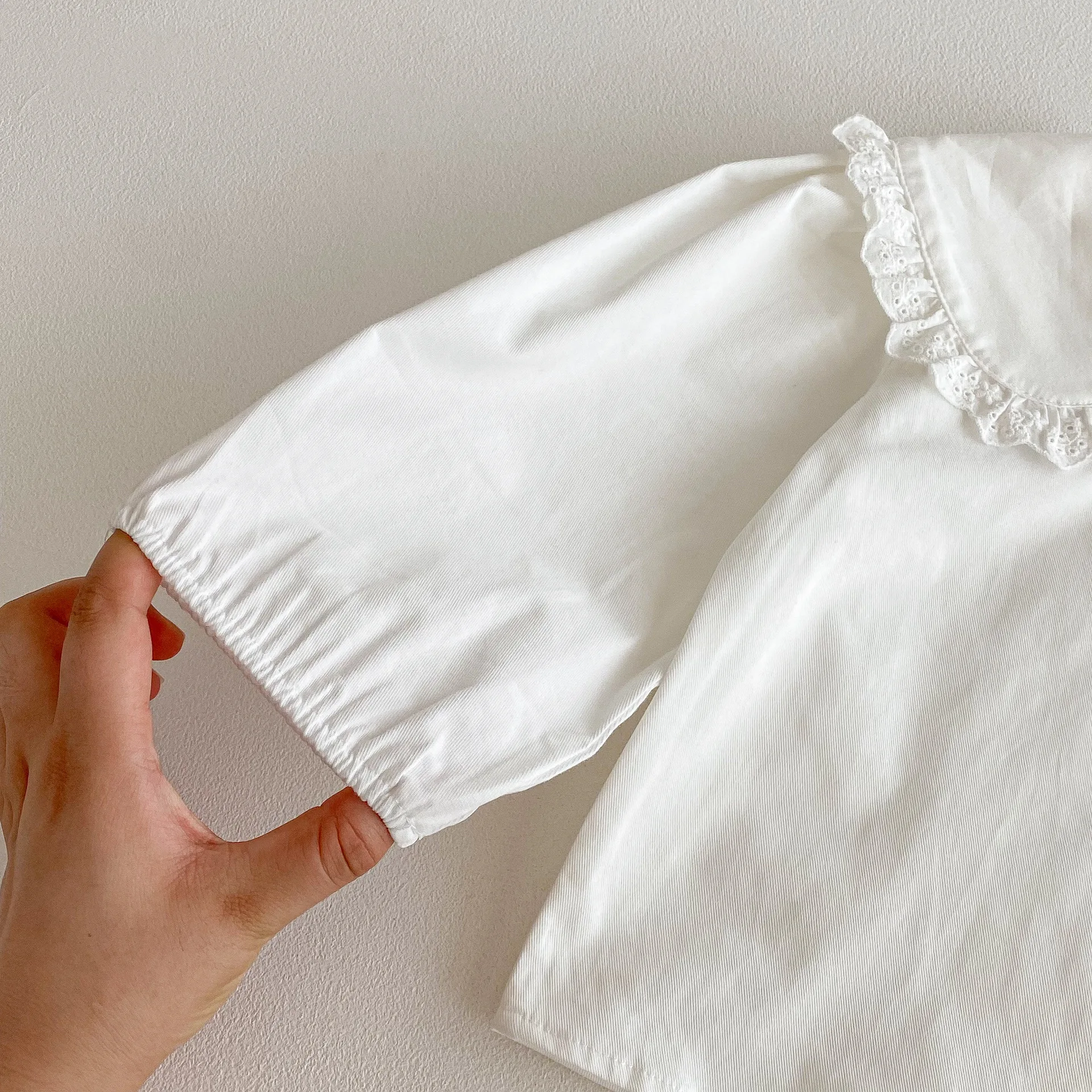 Kinder Mädchen Spitze T-Shirt Kinderkleidung Baby Kleinkind Kinder Langarm Kragen T-Shirts Vielseitige Basisschicht Herbst Frühling Tops 1-8T – Detail 7