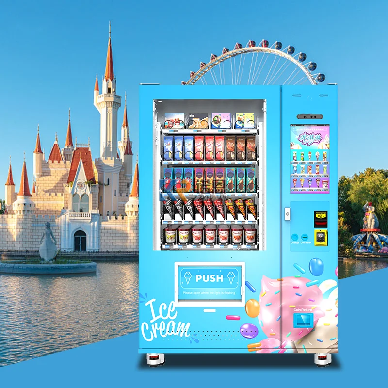 Self Service  Fozen Food Ice Cream Ice Lolly Vending Machine -18°C Touch Screen Fast Food Popsicle Freezer Vending Machine