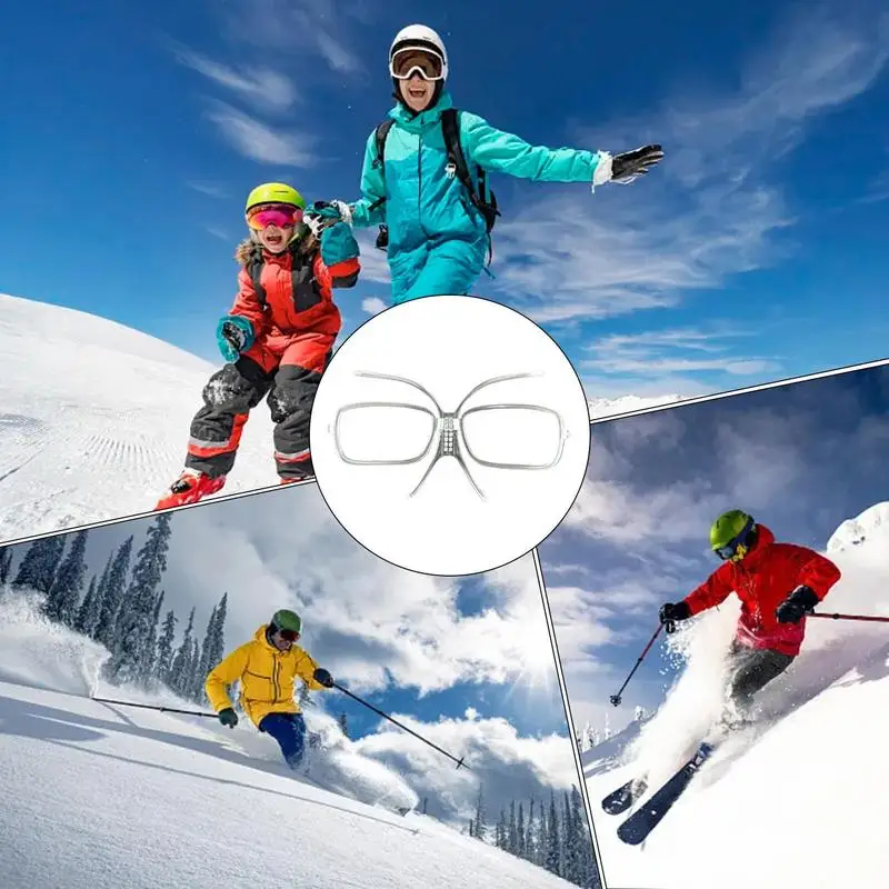 Ski Goggle Glasses Insert Adjustable Prescription Lenses Carrier Flexible Bendable Inner Frame For Glasses Wearers Outdoor