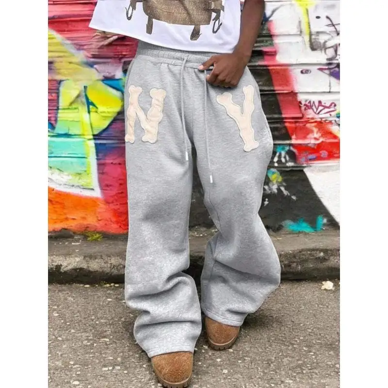 Women's Drape Sweatpants Casual Trousers Low Waist Jeans Fabric Mid-aged Suitable Draped Leisure Pants Cross-Border