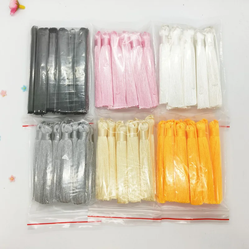 5pcs/10pcs 8cm Tassels Soft Elegant Handmade Silky Tassels with Cord Loop DIY Accessories for Bookmark Jewelry Making