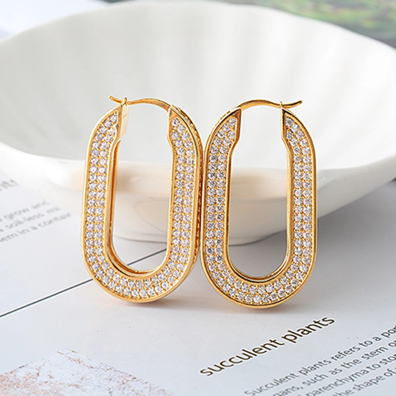 

Famous Design Brand French U-shaped Microinlaid Zircon Earrings For Women High Quality Pendientes Jewelry Valentine's Day Gift