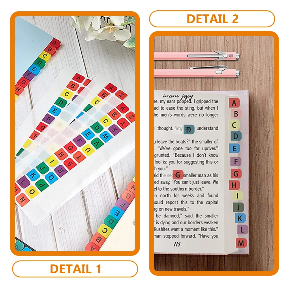 

30 Sheets Letters Markers Alphabet For Notebooks Notepad Color Marker Label Book Tags Plastic Page For Binders Sticky Memo Pad