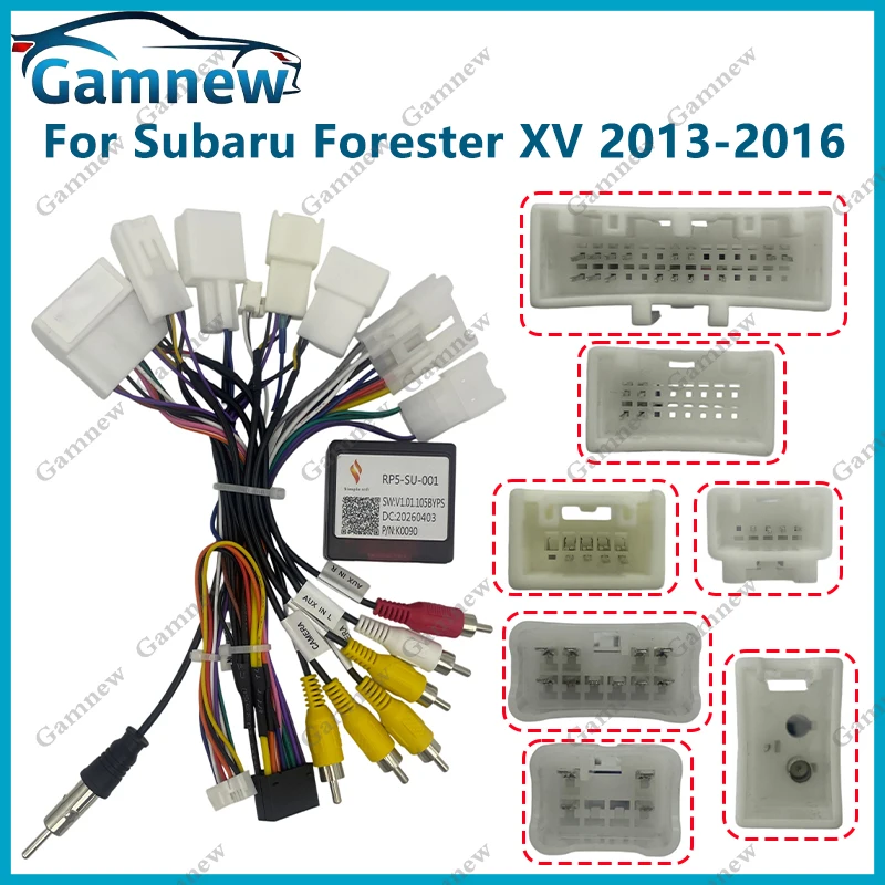16PIN Car Android Radio Harness Wire Canbus For Subaru Forester Impreza XV Outback 2012-2021 Stereo Power Cord Cable Connector