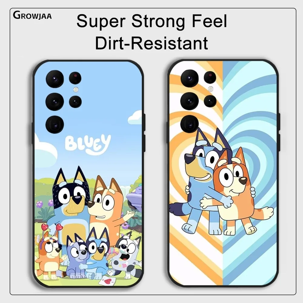 Cartoon Cute B-Blueys Phone Case for Samsung Galaxy S24 Ultra S22 S23 Ultra S21 S20 5G Protective Silicone TPU Funda