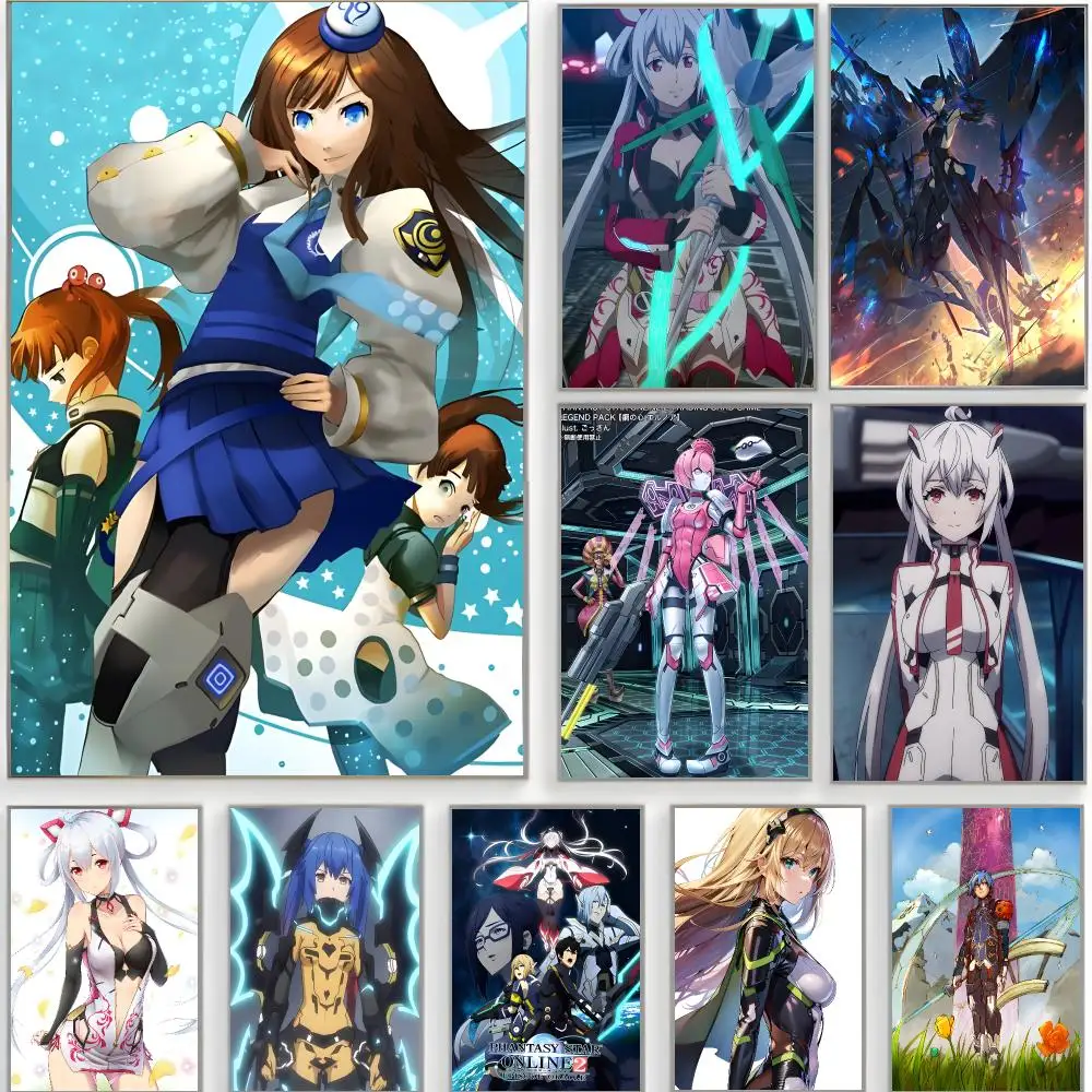 game anime p-Phantasy Star Online 2 The Animation Poster Classic Wall Art  Home Decor  Peel and Stick Unframed