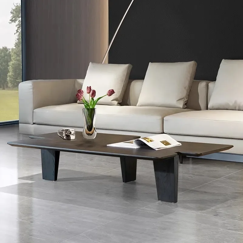 

ForIrregular Italian minimalist smoked wood color coffee table
