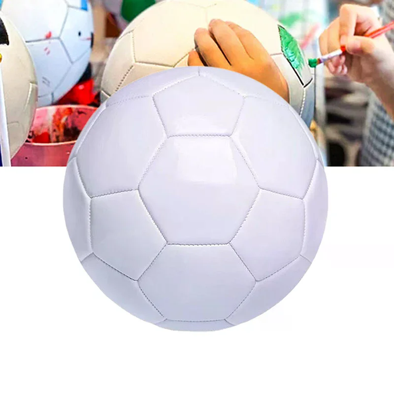 

PVC DIY gift white football size 5 official size lightweight children's adult football toy education game sports