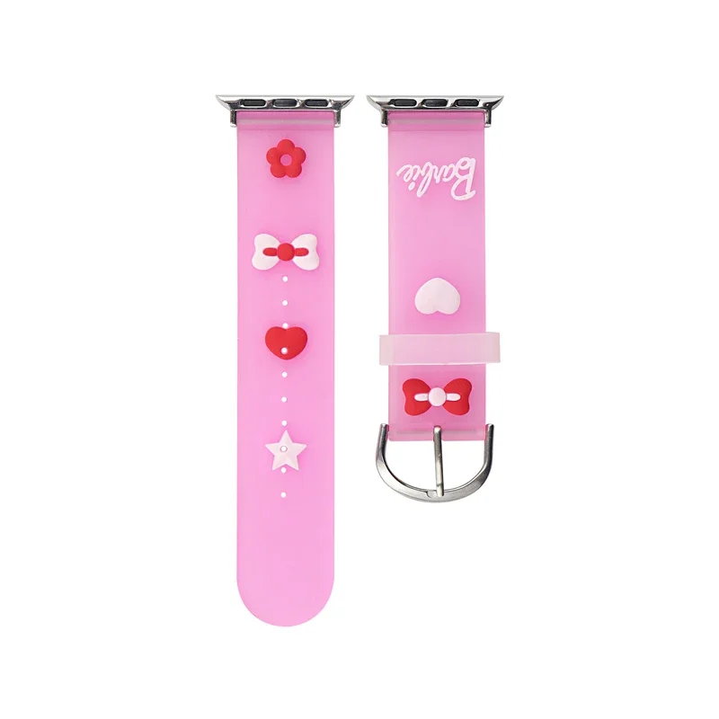 Cinturino in Silicone opaco cartone animato per cinturino Apple Watch 44mm 45mm 40mm 41 38 Ultra 2 49mm bracciale trasparente per Iwatch 9 8 7 6 5 SE