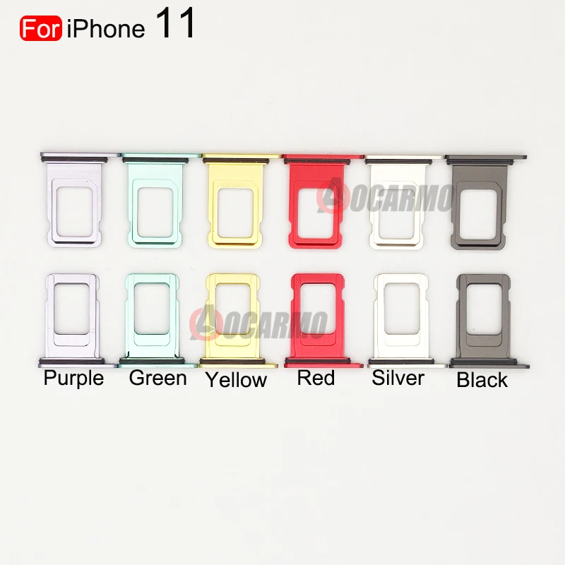 1Pcs/Lot For Apple iPhone 11 SIM Card Tray Drawer Holder Single Dual Slot Replacement Parts