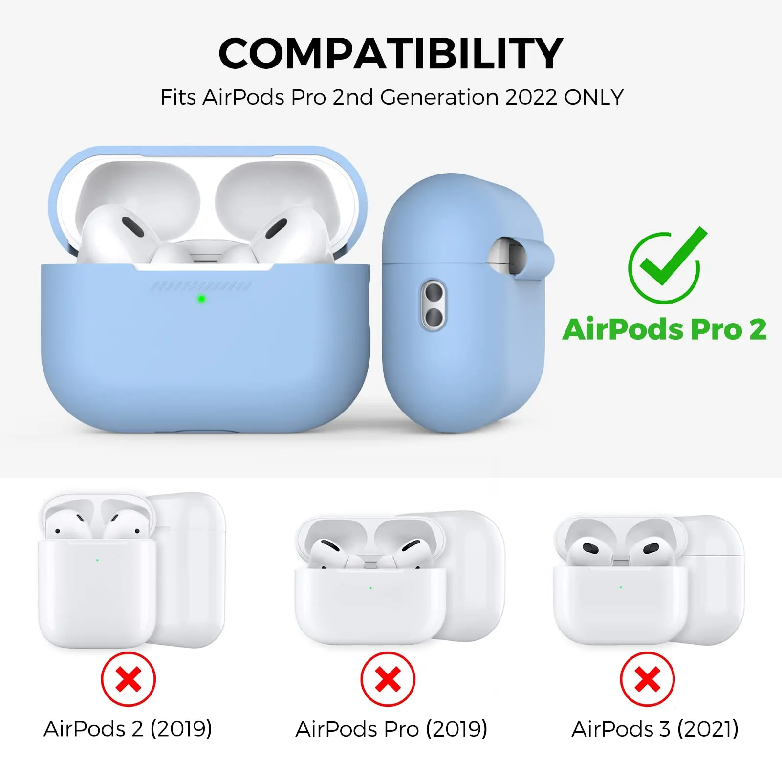 حقائب ثلاثية الأبعاد 2022 جديدة لأجهزة AirPods Pro 2 حافظة حماية من السيليكون [شاشة LED أمامية مرئية] ملحقات سماعات الأذن لأجهزة AirPods Pro 2