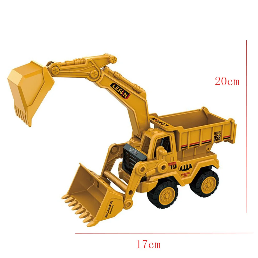 Children Engineering Car Toy Large Bulldozer Toy Vehicle Construction Die-Cast Model Forklift Friction ToyExcavator Toy