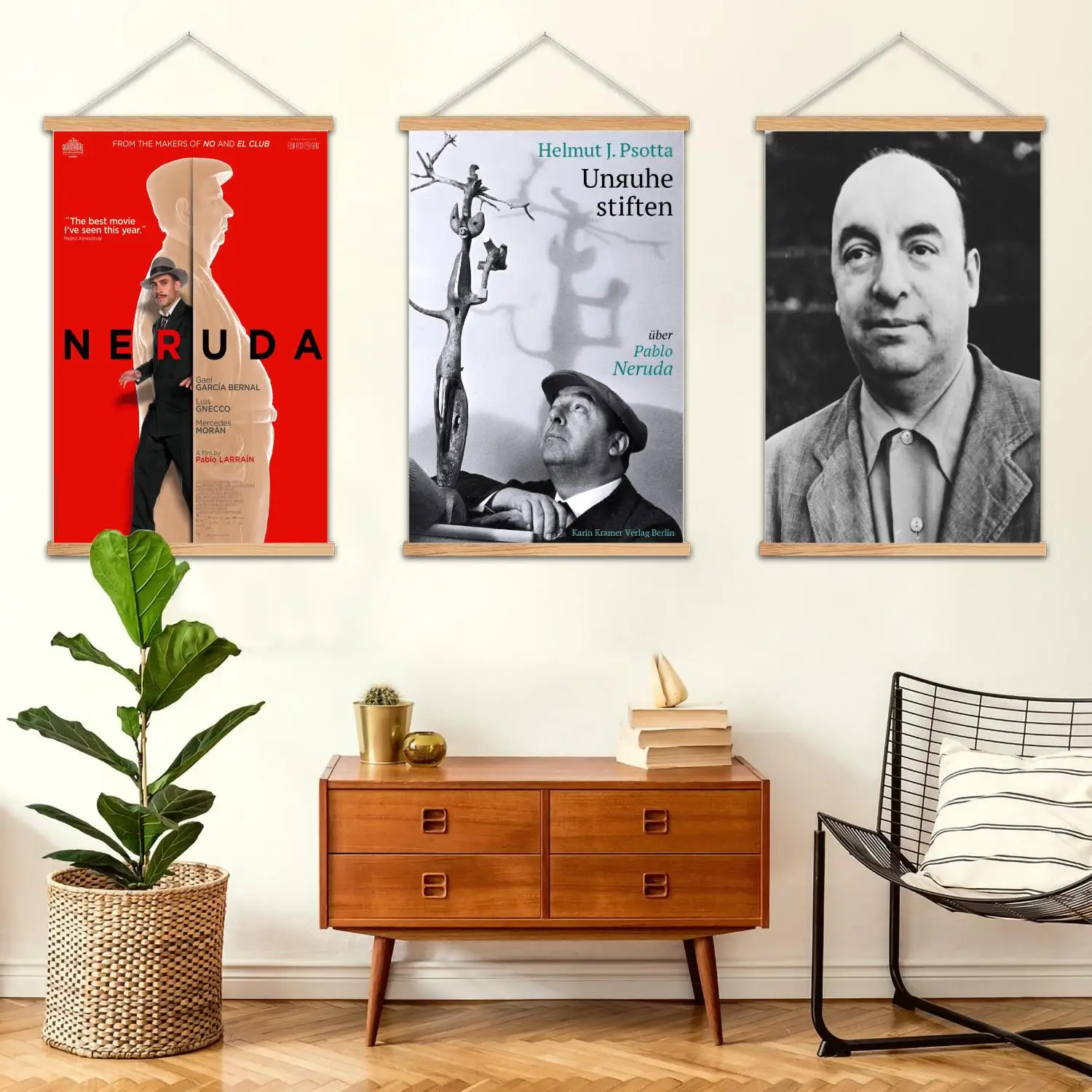 pablo neruda Framed Wall Painting Canvas Art Poster and Wall Art,  Modern Family Bedroom Decor,Decorative painting