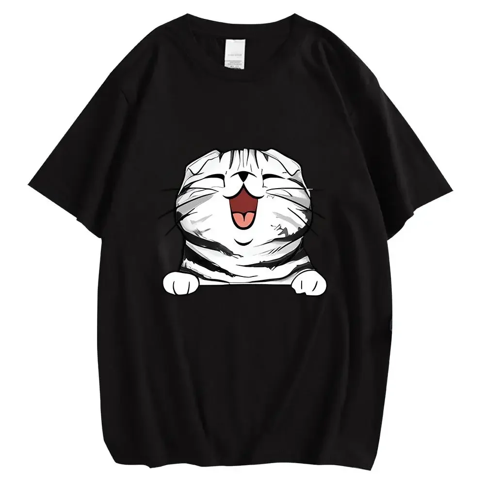 

Animal Cats Kitten Chest Graphic Print T Shirt Christmas Men Women Hip Hop Streetwear Short Sleeve Plus Size T Shirt Unisex