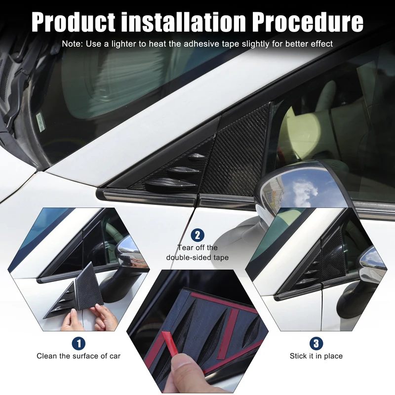 For Fiat 500 2010-2025 Real Carbon Fiber Rearview Mirror Side Triangle Spoiler Wind Deflector Trim Cover Accessories