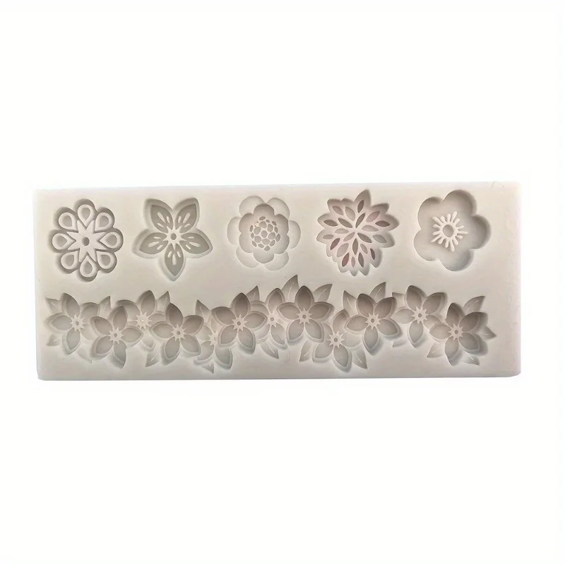 1pc Flower-shaped Fondant Silicone Mold Multi-petal Flower Bushes Fondant Silicone Molds Decorate Cake Baking Tools view 4