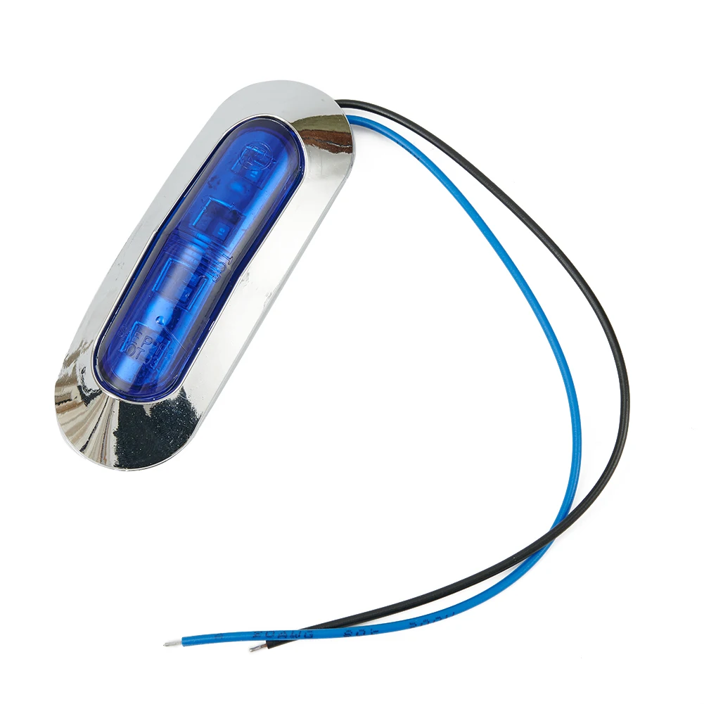 Waterproof Lamp with Long Lifespan, Blue 4 LED Clearance Side Marker Truck Trailer Van Lights, Suitable for Trucks Rvs